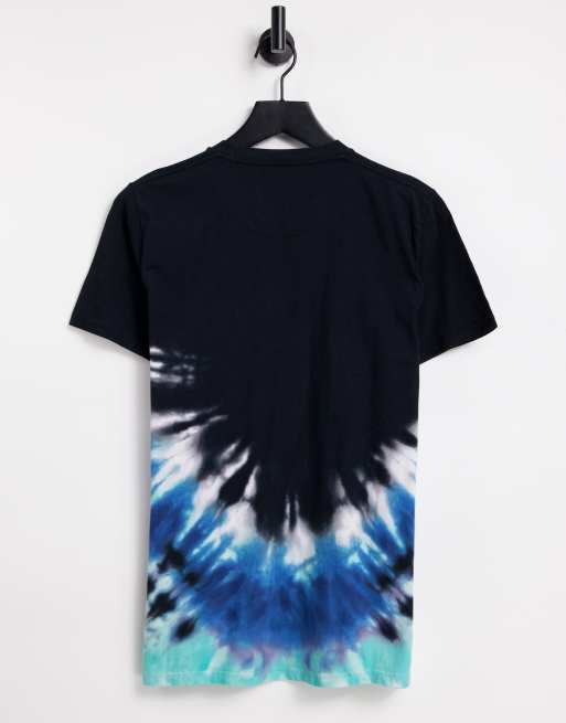 Camiseta azul con efecto tie dye y logo delantero de Hollister, 3 de 4