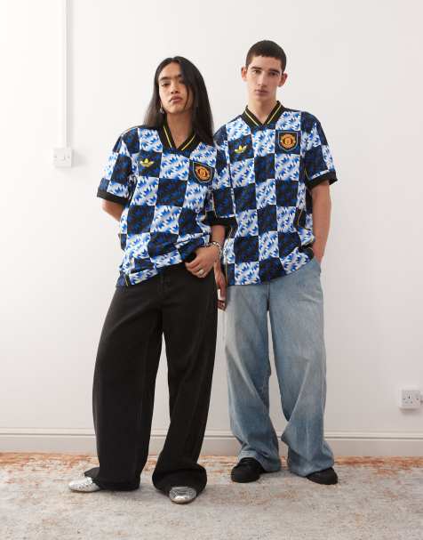 Camiseta azul con estampado del Manchester United Lifestyler de adidas Football - view 1