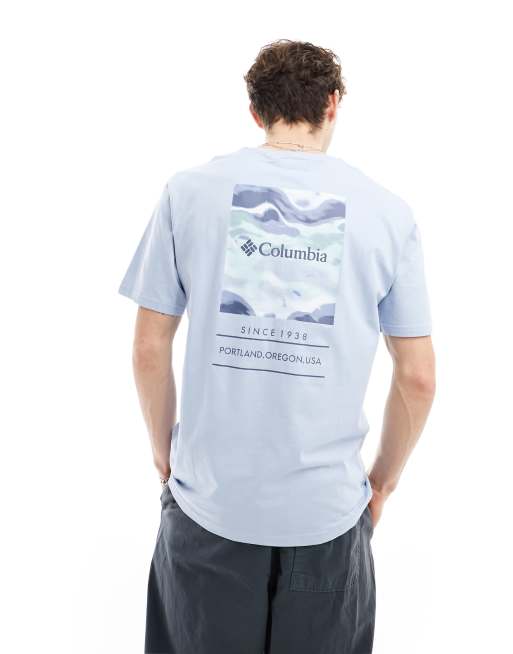 Camiseta azul con estampado en la espalda Barton Springs exclusiva en ASOS de Columbia