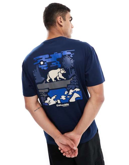 Camiseta azul con estampado en la espalda Black Butte de Columbia