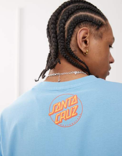 Camiseta azul con estampado gráfico de flor de hibisco Hibiscus de Santa Cruz