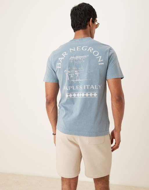 Camiseta azul con estampado gráfico trasero de Abercrombie & Fitch