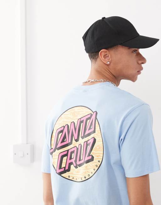 Camiseta azul con estampado trasero del logo Dot de Santa Cruz