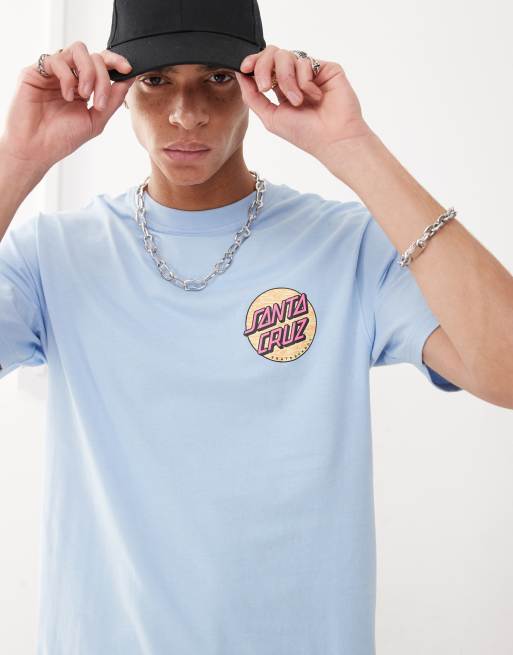 Camiseta azul con estampado trasero del logo Dot de Santa Cruz