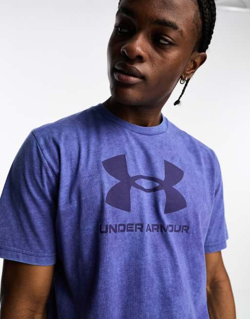 Camiseta azul con lavado a tono Sportstyle de Under Armour