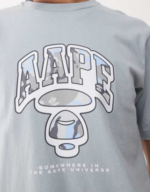 Camiseta azul con logo estilo grafiti de Aape by A Bathing Ape, 3 de 4