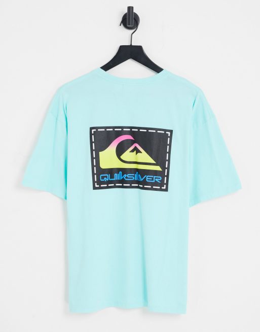Camiseta azul con logo multicolor Lenora Hills de Quiksilver x Stranger Things