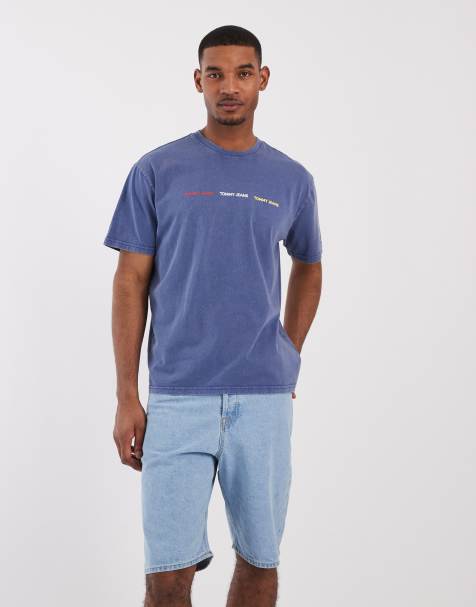 Camiseta azul con logo repetido de Tommy Jeans - view 1