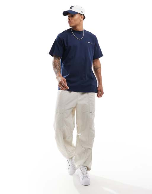 Camiseta azul con texto bordado de Carhartt WIP, 4 de 4