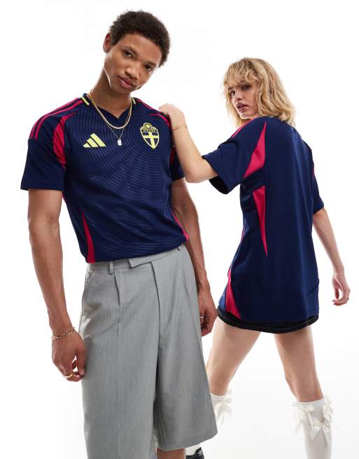 Camiseta azul de la segunda equipación de Suecia para la Eurocopa 2024 de adidas Football