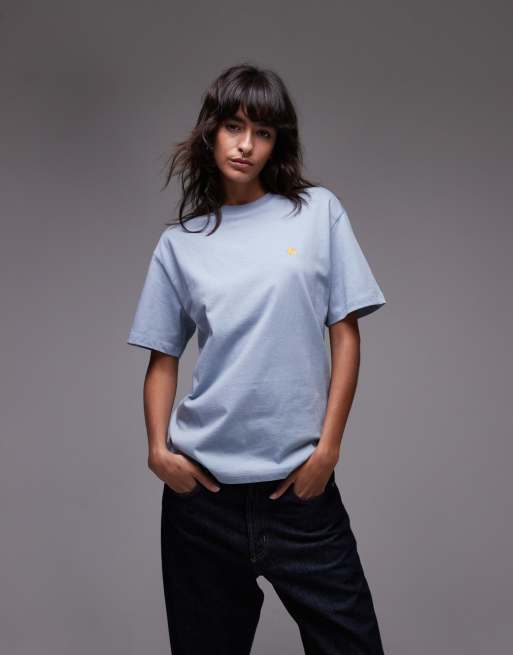 Camiseta azul de manga corta Chase de Carhartt WIP , 4 de 4