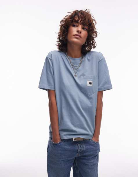 Camiseta azul de manga corta con bolsillo de Carhartt WIP - view 1