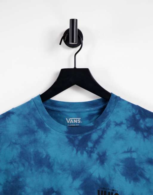 Camiseta azul efecto tie dye con estampado en la espalda Type de