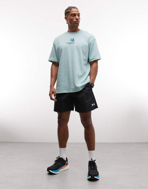Camiseta azul esmalte deportiva con estampado gráfico en la espalda de Under Armour, 5 de 5