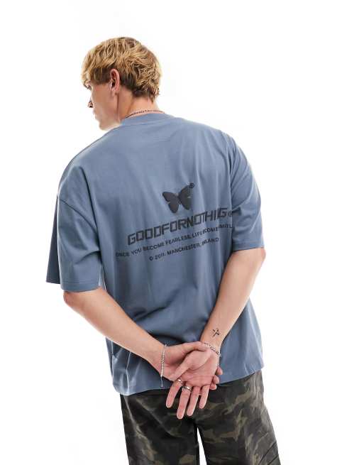 Camiseta azul extragrande con estampado en relieve de Good For Nothing