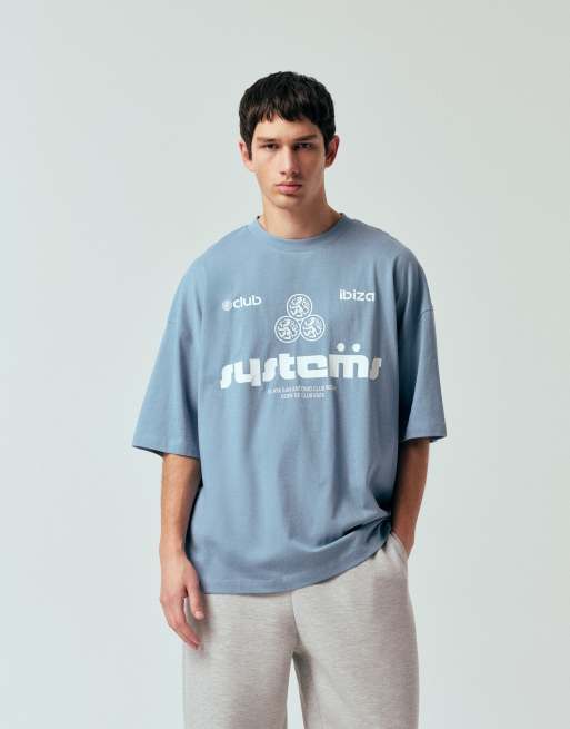 Camiseta azul extragrande con estampado gráfico de fútbol de ASOS DESIGN, 3 de 5