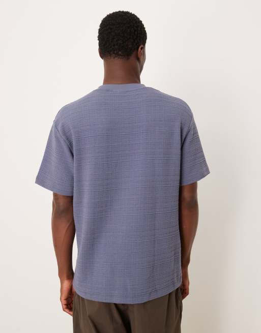 Camiseta azul holgada de tejido grueso texturizado de ASOS DESIGN , 2 de 5