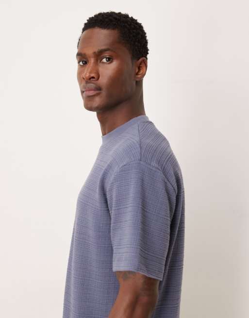 Camiseta azul holgada de tejido grueso texturizado de ASOS DESIGN , 4 de 5