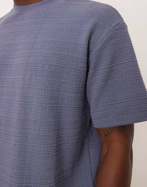Camiseta azul holgada de tejido grueso texturizado de ASOS DESIGN , 5 de 5