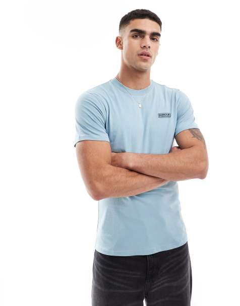 Camiseta azul hormigón con logo pequeño de Barbour International - view 1