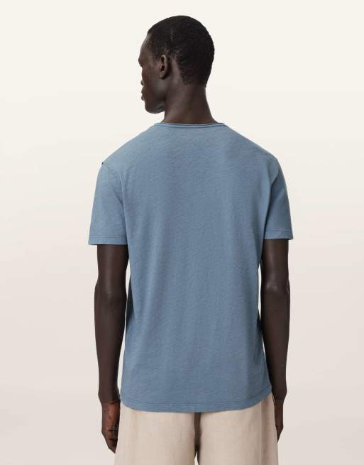 Camiseta azul lavado de manga corta con cuello redondo Figure de AllSaints, 5 de 6
