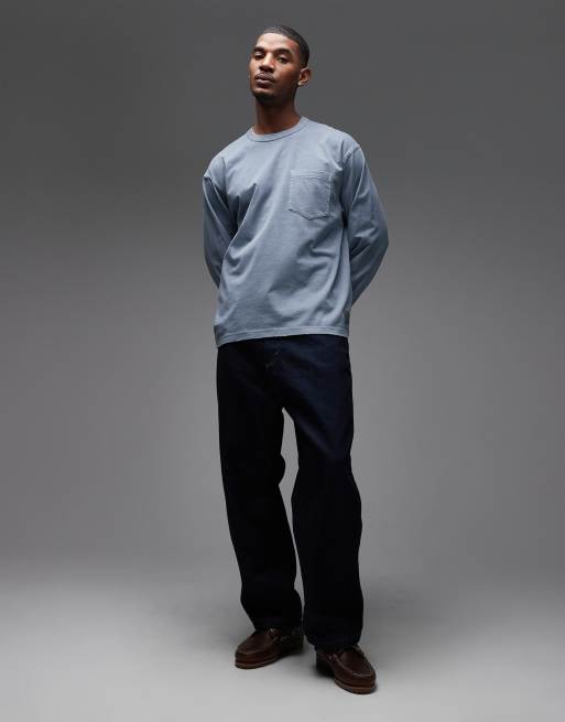 Camiseta azul lavado extragrande de manga larga Torian de Carhartt WIP, 2 de 5