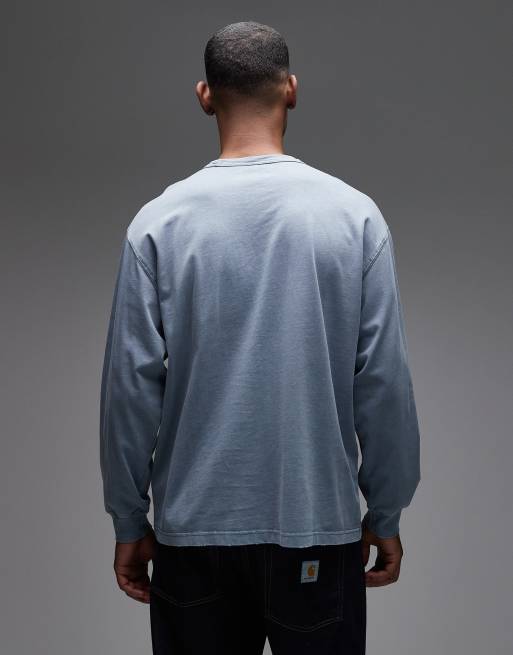 Camiseta azul lavado extragrande de manga larga Torian de Carhartt WIP, 3 de 5