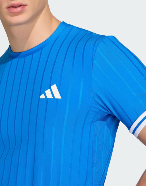 Camiseta azul luminoso Tennis Climacool Freelift Pro de adidas Performance, 4 de 4