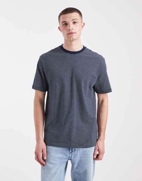 Camiseta azul marino a rayas holgada de ONLY & SONS - view 1