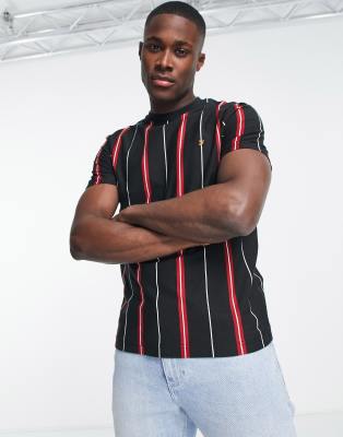 Camiseta azul marino a rayas verticales Whiley de Farah