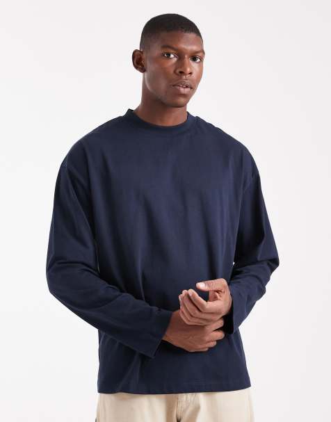 Camiseta azul marino básica extragrande de manga larga de ASOS DESIGN - view 1