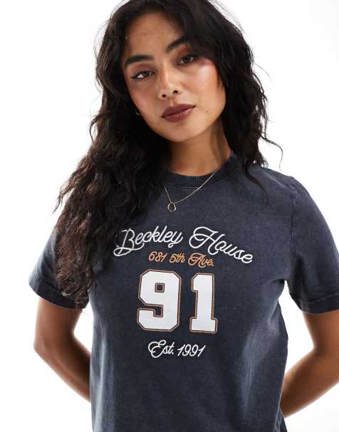 Camiseta azul marino clásica con estampado gráfico "91" de Cotton On - view 1