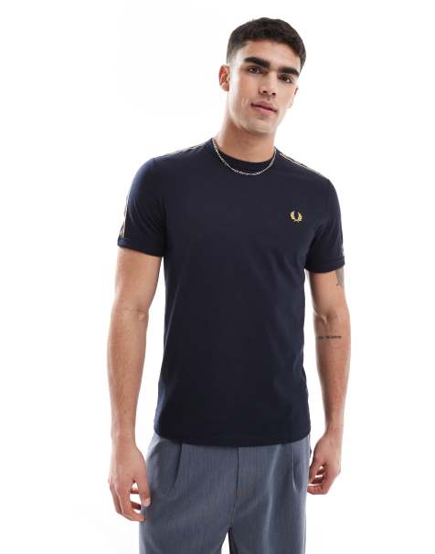 Camiseta azul marino con cinta en contraste de Fred Perry - view 1