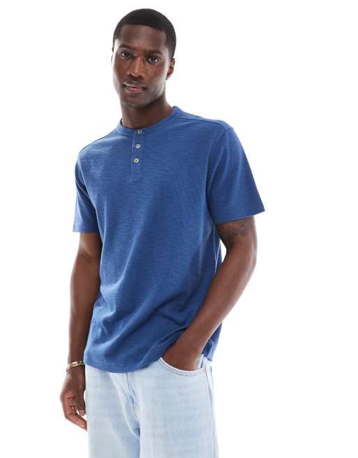 Camiseta azul marino con cuello panadero de ASOS DESIGN