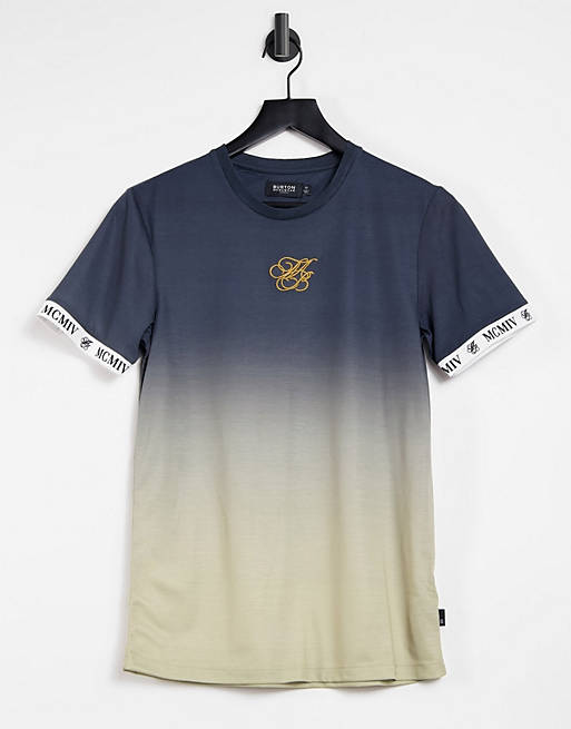 Camiseta azul marino con degradado icónico de Burton Menswear