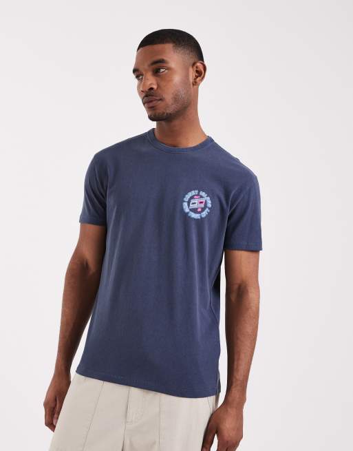 Camiseta azul marino con estampado de neón en la espalda de Tommy Jeans, 4 de 5