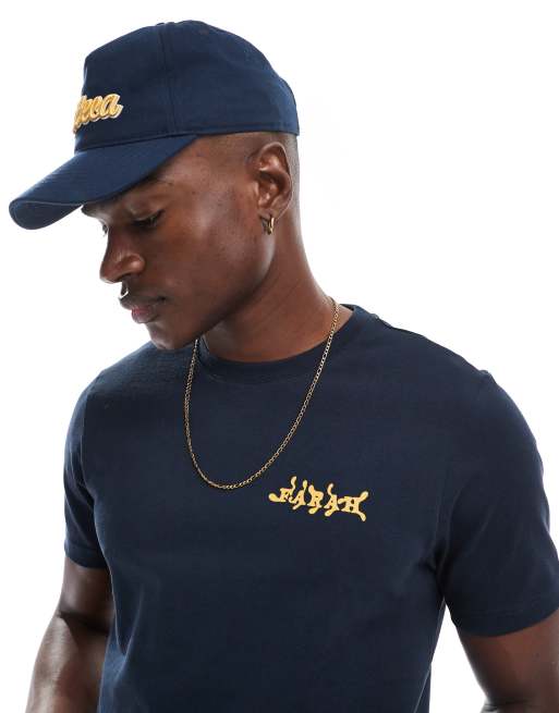 Camiseta azul marino con estampado en el pecho y la espalda Amesbury de Farah, 3 de 4