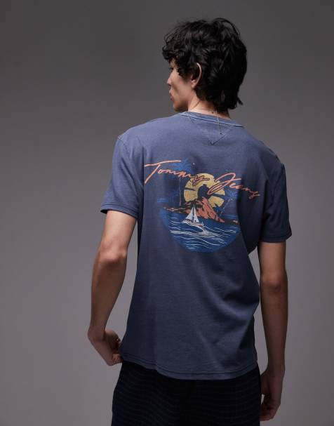 Camiseta azul marino con estampado gráfico náutico en la espalda de Tommy Jeans - view 1