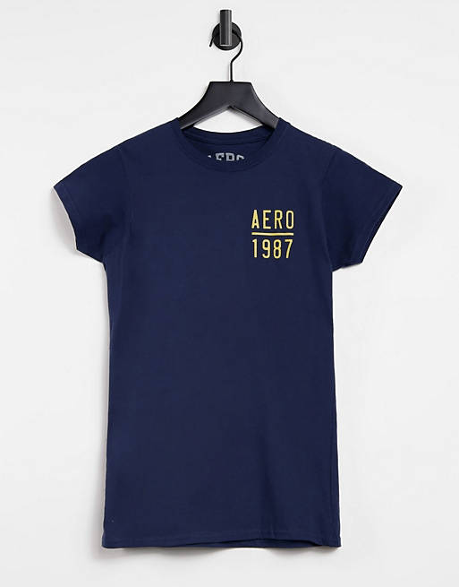 Camiseta azul marino con logo 1987 de Aeropostale