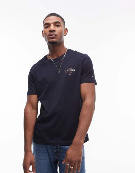 Camiseta azul marino con logo de estilo monotipo de Tommy Hilfiger - view 1