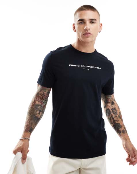 Camiseta azul marino con logo de French Connection - view 1