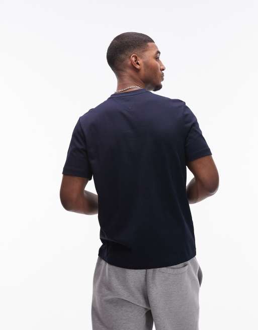 Camiseta azul marino con logo de monograma de Tommy Hilfiger, 4 de 4