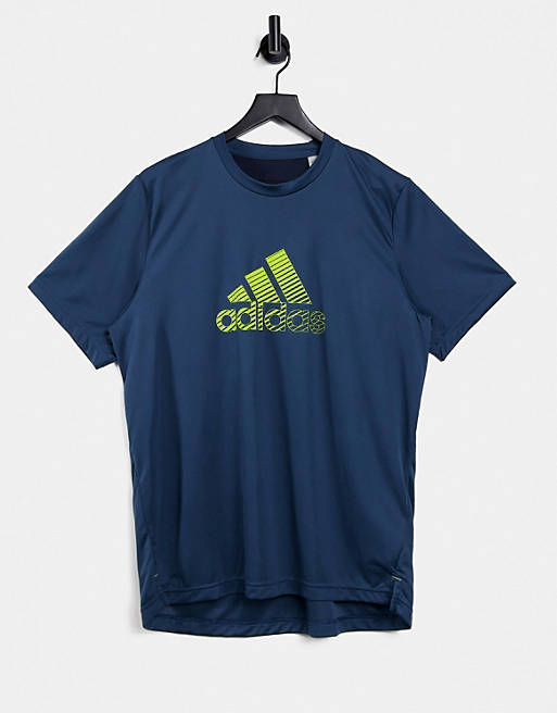 Camiseta azul marino con logo difuminado de adidas Training