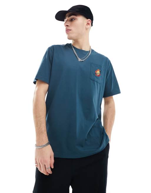 Camiseta azul marino con logo en el bolsillo de adidas Originals