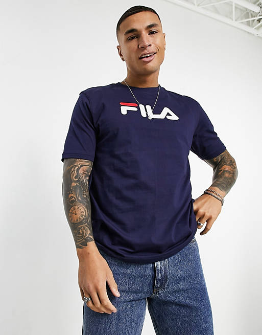 Camiseta azul marino con logo grande en el pecho Eagle de Fila