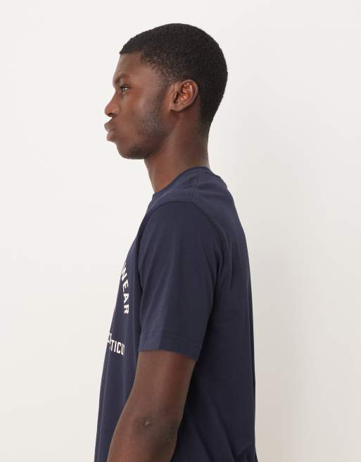 Camiseta azul marino con logo universitario de GANT, 3 de 5