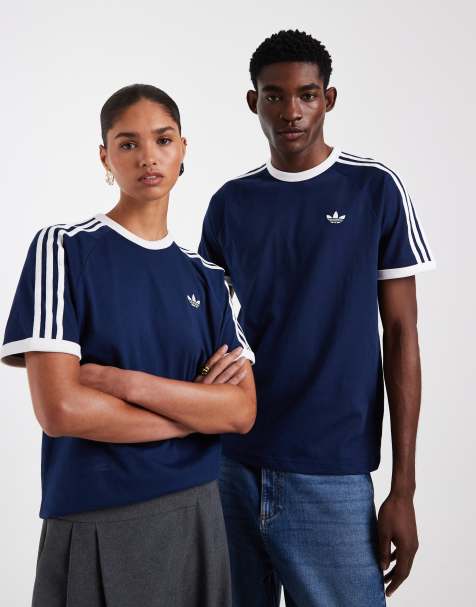 Camiseta azul marino con tres rayas de adidas Originals - view 1