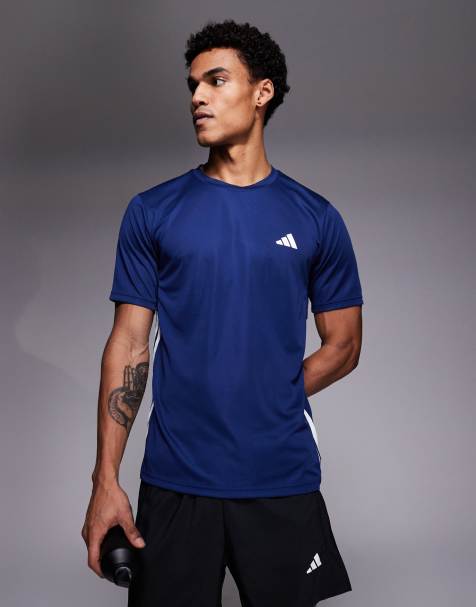 Camiseta azul marino con tres rayas Essentials de adidas Training - view 1