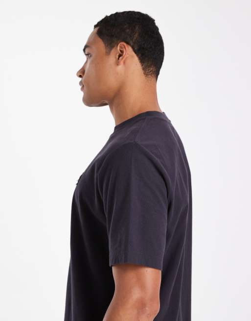 Camiseta azul marino de corte cuadrado con detalle de texto de Cotton On, 4 de 5