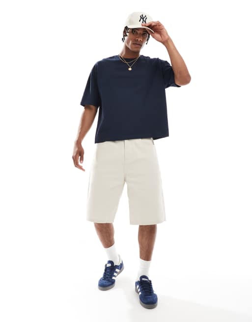 Camiseta azul marino de corte cuadrado extragrande con estampado gráfico de ASOS DESIGN, 3 de 4